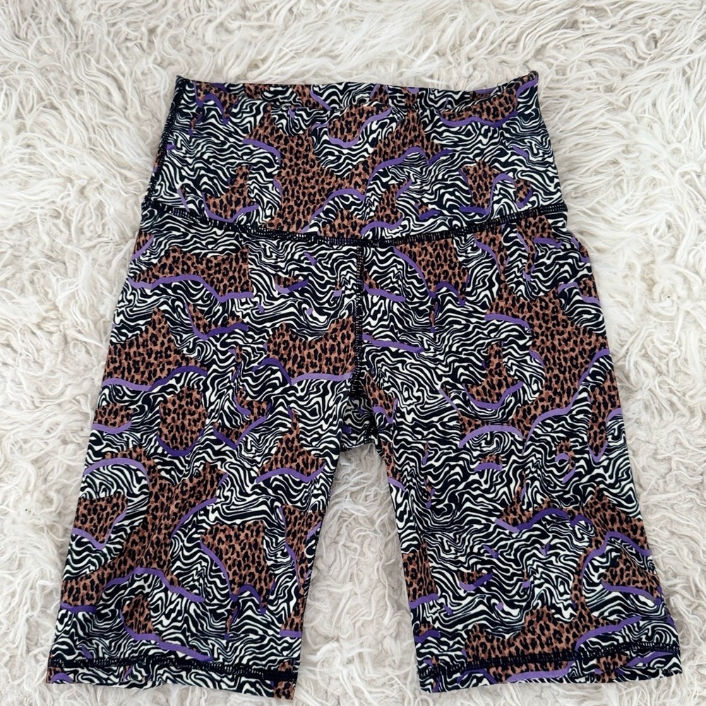 Fabletics Black and White Athletic Shorts High Waist